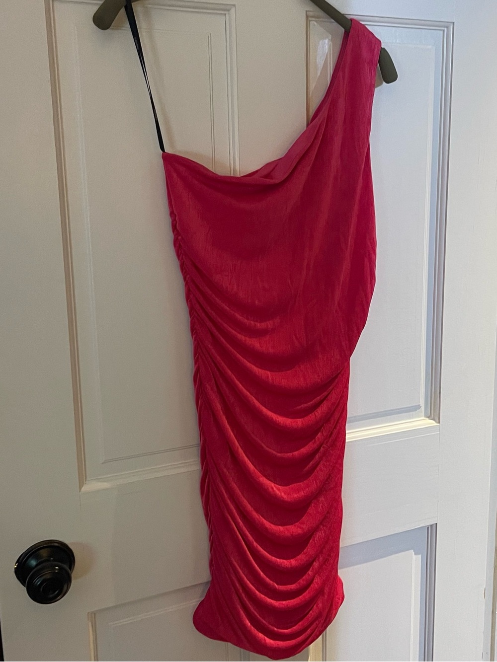 Forever 21 One-Shoulder Pink Draped Ruched Dress